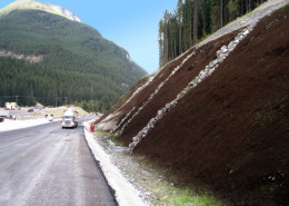 Slope Stabilization on steep slope beside highway