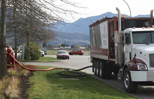 Blower Truck Service - installation on commercial project