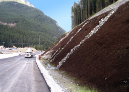 Slope stabilization services beside a canadian highway