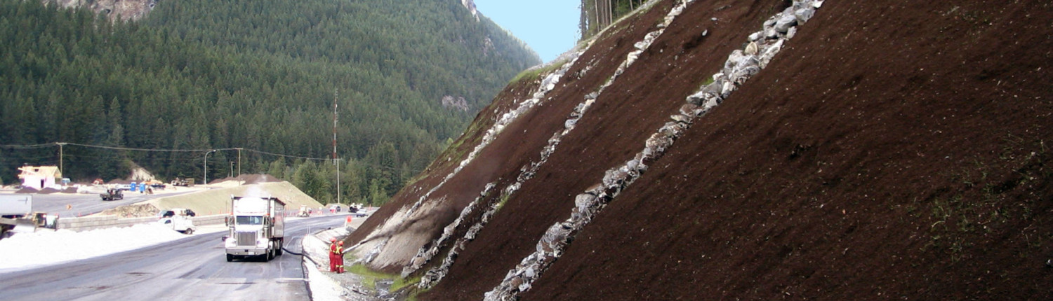 Slope Stabilization on steep slope beside highway