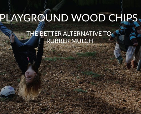 wood chips are the better ground cover to rubber mulch on playgrounds