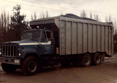 old sawdust blower truck denbow