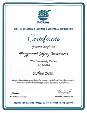 Josh Drew Playground Safety Course