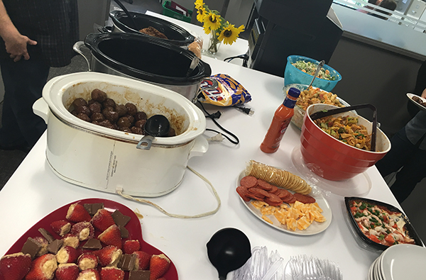 Denbow office staff potluck