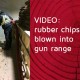 blowing rubber chips gun range